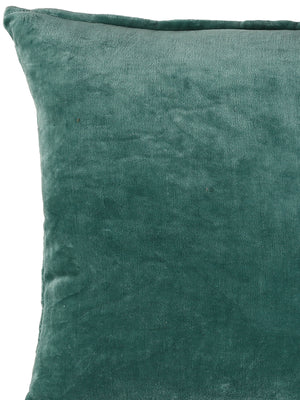 Sea Green Cotton Velvet Cushion Cover (Set of 2)