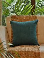 Teal Cotton Velvet cushion Cover (Set of 2)