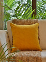 Yellow Cotton Velvet Cushion Cover (Set of 2)