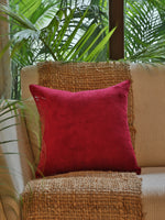 Maroon Cotton Velvet Cushion Cover (Set of 2)