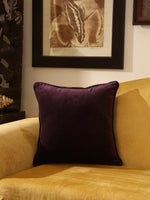 Purple cotton velvet cushion cover (Set of 2)