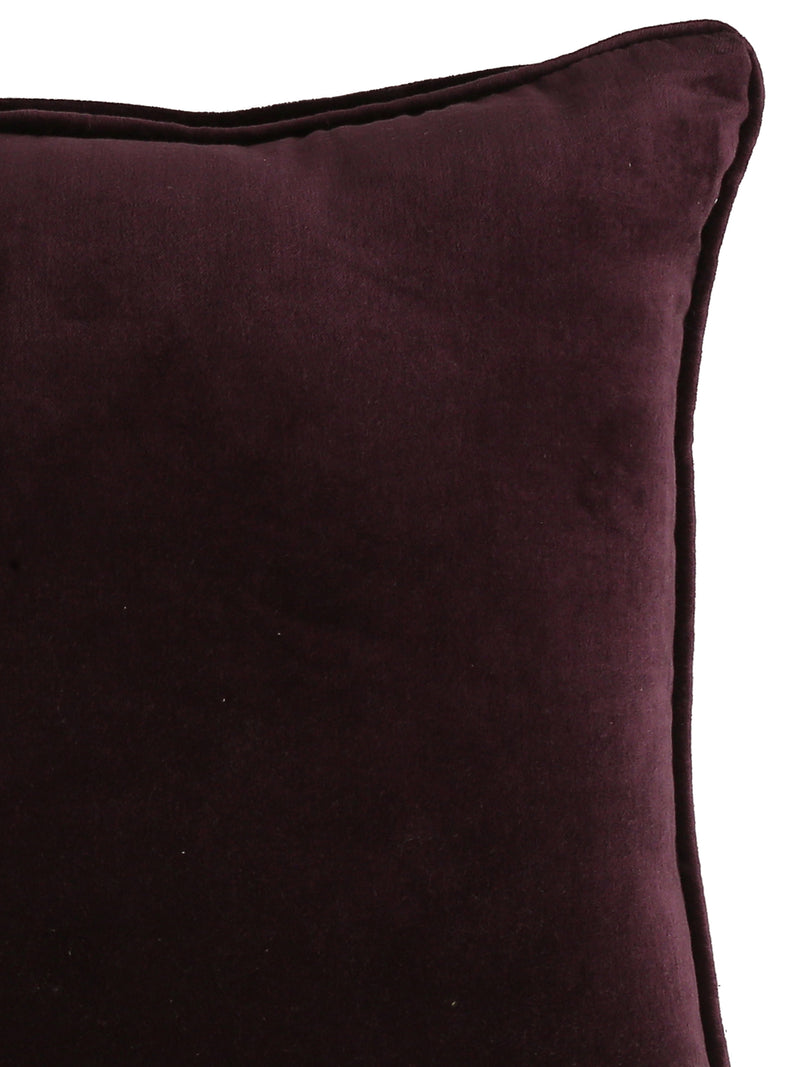 Purple cotton velvet cushion cover (Set of 2)