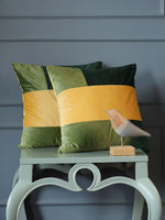 Green and Yelllow Velvet Cushion Cover (Set of 2)