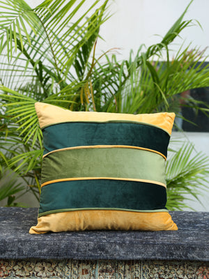 Green & Yellow Cushion cover with piping detail (Set of 2)