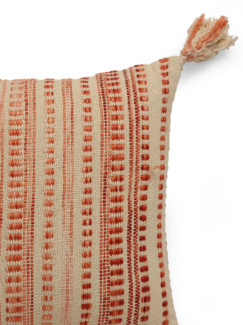 Ivory and Rust Cushion Cover with Tassles (Set of 2)