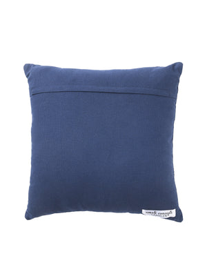 Cotton Duck Shibori Dyed with cord embroidery and crochet work handcrafted cushion cover