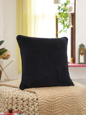 Classic Elegant cotton velvet cushion cover in solid color - Navy Blue