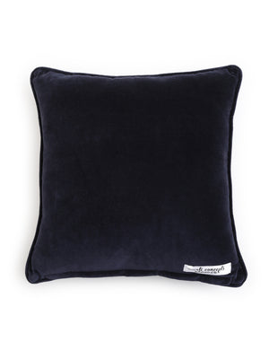 Classic Elegant cotton velvet cushion cover in solid color - Navy Blue