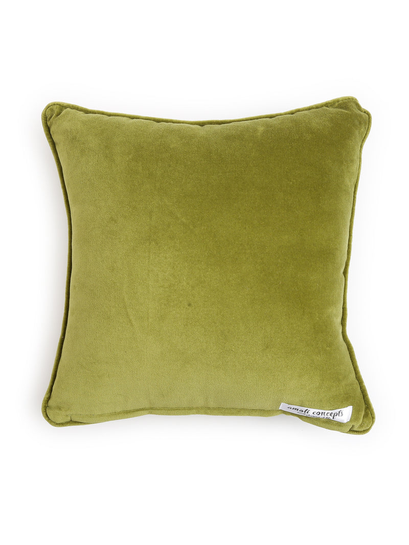 Classic Elegant cotton velvet cushion cover in solid color - Green