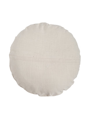 Seat pouf / cushion cover in beautiful mandala embroidery in Blue & Yellow