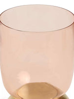 Candle Holder - Peach and Gold Glass Small