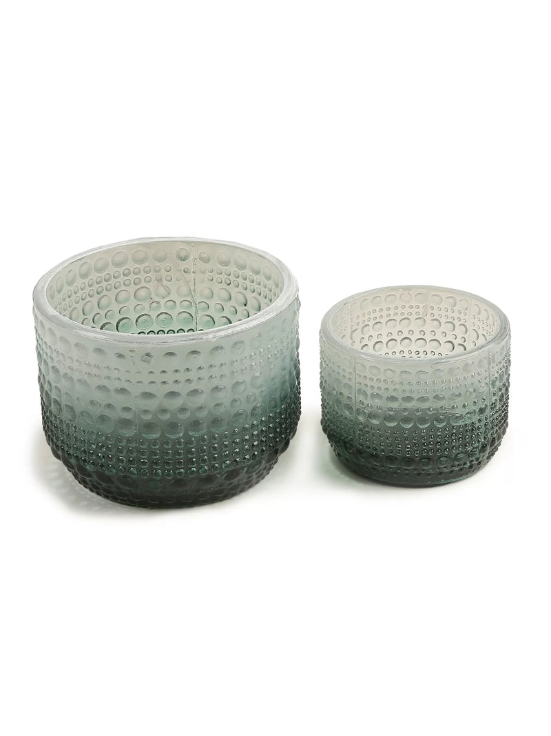 Votive - Ombre Green Glass Set of 2