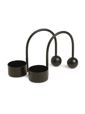 Light Holder - Minimal Tea - Black set of 2