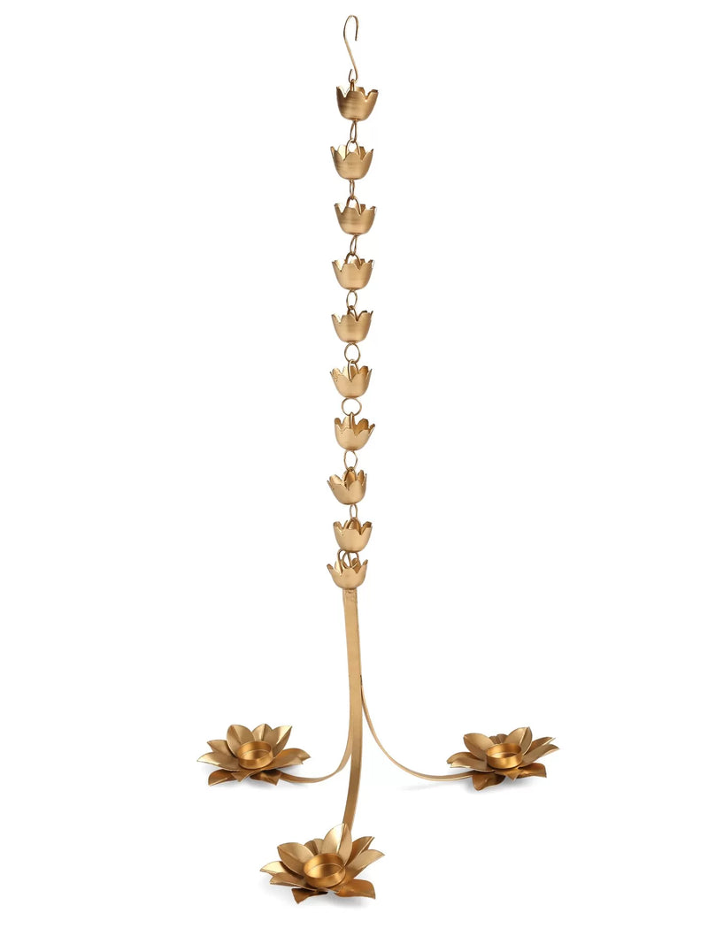 Tea Light Holder - Hanging Lotus Design