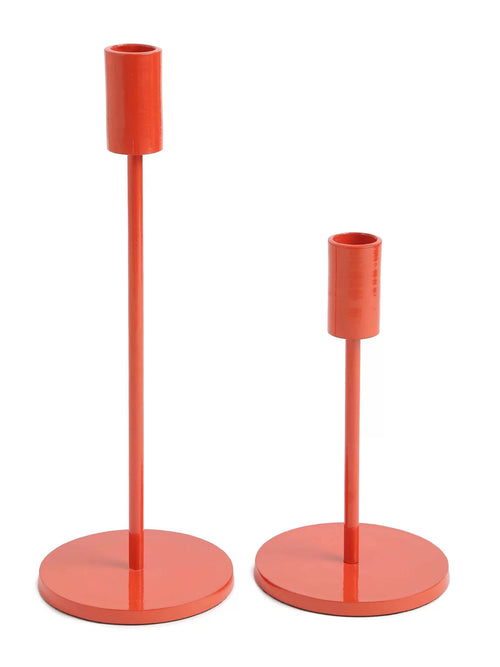 Candle Holders - Orange Set of 2