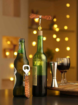 Bar Tools Set - Wooden Handle Set of 3