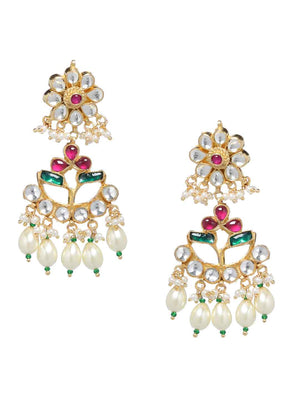 Kundan Earrings With Pearls