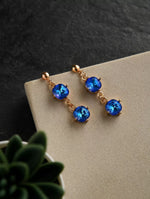 Swarovski Earrings - Crystal Royal Blue Stones