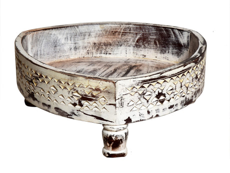 Coffee Table|Chakki Table in White Antiq.