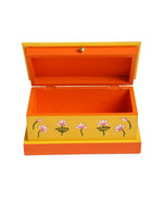 Pichwai cow painted box in yellow and orange