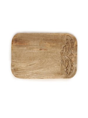 Chopping Board - Flower Design Hand Carved Cheese