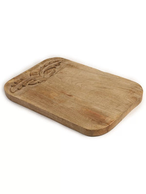Chopping Board - Flower Design Hand Carved Cheese Board In A Gift Box