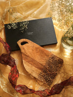 Chopping Board - Geometric Design Hand Carved Cheese Board In A Gift Box