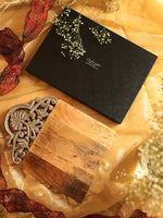 Chopping Board - Grey and Natural Hand Carved Cheese Board In A Gift Box