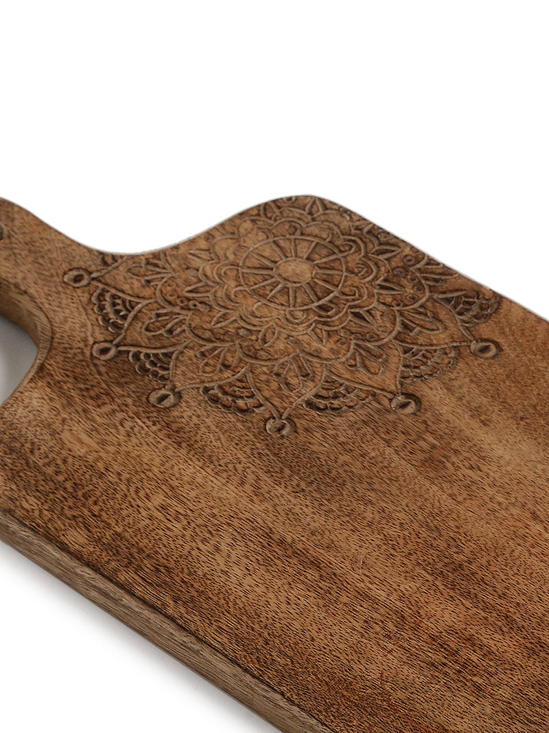 Chopping Board - Cheese Board Cum Platter With Carved Flower Detail