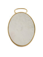 Chopping Board - Marble Cheese Board Cum Platter With Gold Tone Rim And Handle