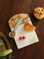 Agate And Marble Cheese Board Cum Platter With Cheese Knife