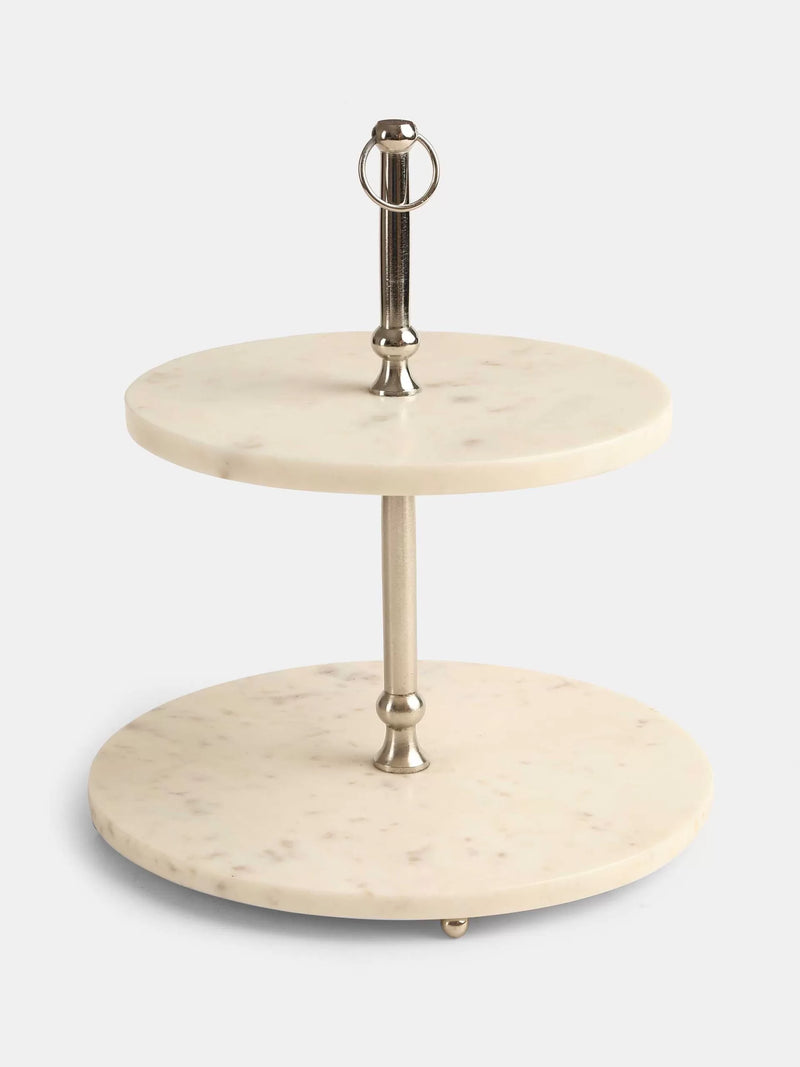 Cake Stand - Marble Two Tier
