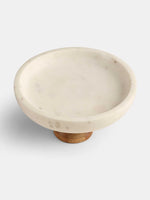 Cake Stand - Marble With Wooden Base