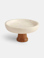 Cake Stand - Marble With Wooden Base