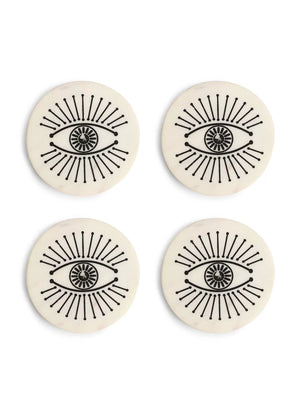 Marble Coaster - Evil Eye Set of 4