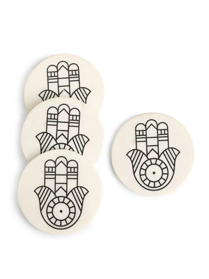 Marble Coasters - Hands of Humsa Set of 4