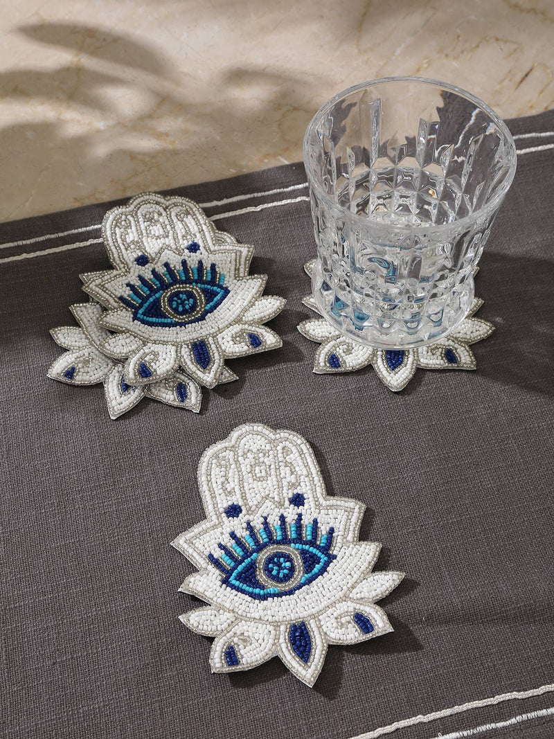 Beaded Coasters - Hands of Humsa Set of 4