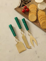 Cheese Set - Green And Gold