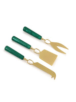 Cheese Set - Green And Gold