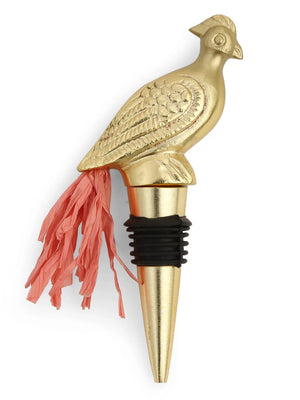 Wine Bottle Stopper - Rooster Design In Gold Tone