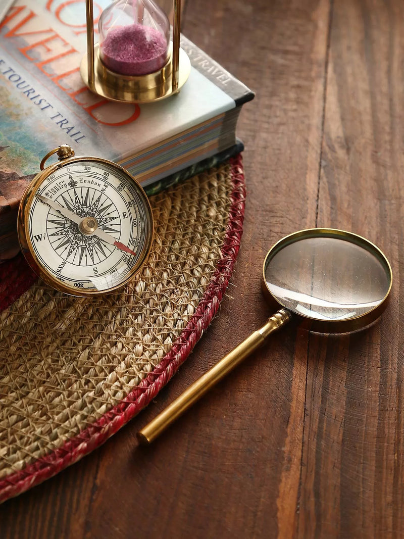 Magnifying Glass - Brass And Compass Gift Set