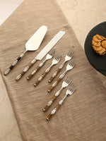 Cake Knife & Server - MOP With Forks Set of 6