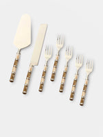 Cake Knife & Server - MOP With Forks Set of 6