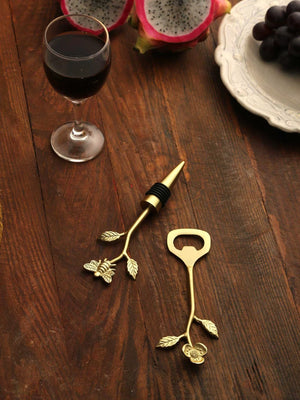 Bee Bottle Stopper & Flower Opener Set of 2