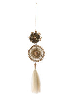 Set of Three Christmas Ornaments - Star With Tassel, Ring Ornament With Tassels - S