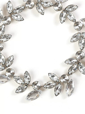 Crystal Star Ornament With Beaded Tassel And Crystal Wreath - Silver