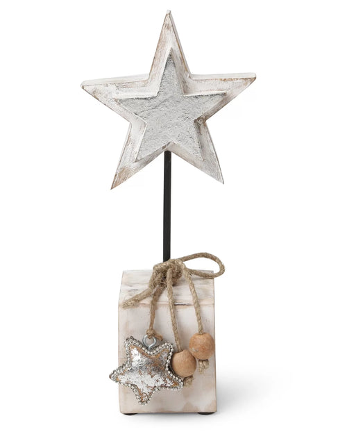 Wooden Star With Silver Foiling