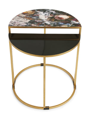 Nesting Tables - Flower Design Enameled - Set of 2