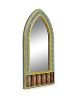 Hand crafted mirror in rustic green finish