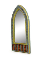 Hand crafted mirror in rustic green finish